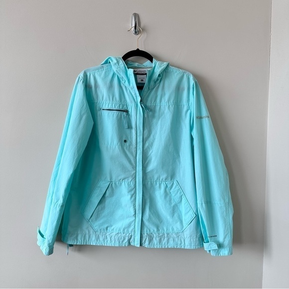 COLUMBIA-TEAL Cotton Blend “Omni-Shade Hiking Lightweight Jacket (Size:Large) - Picture 1 of 15